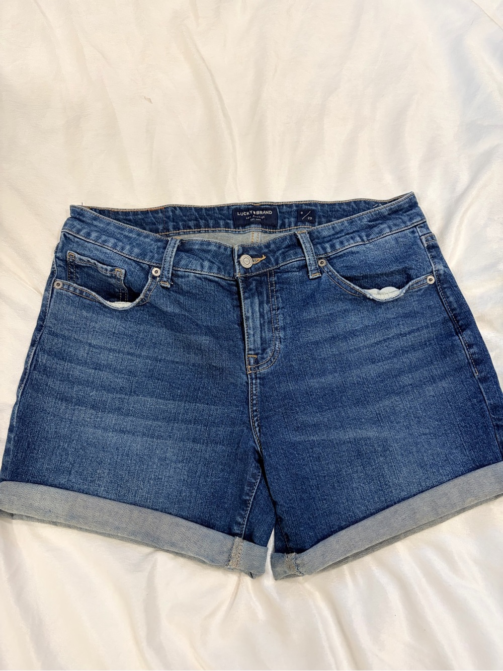 Lucky Brand Blue Rolled-Hem Denim Shorts